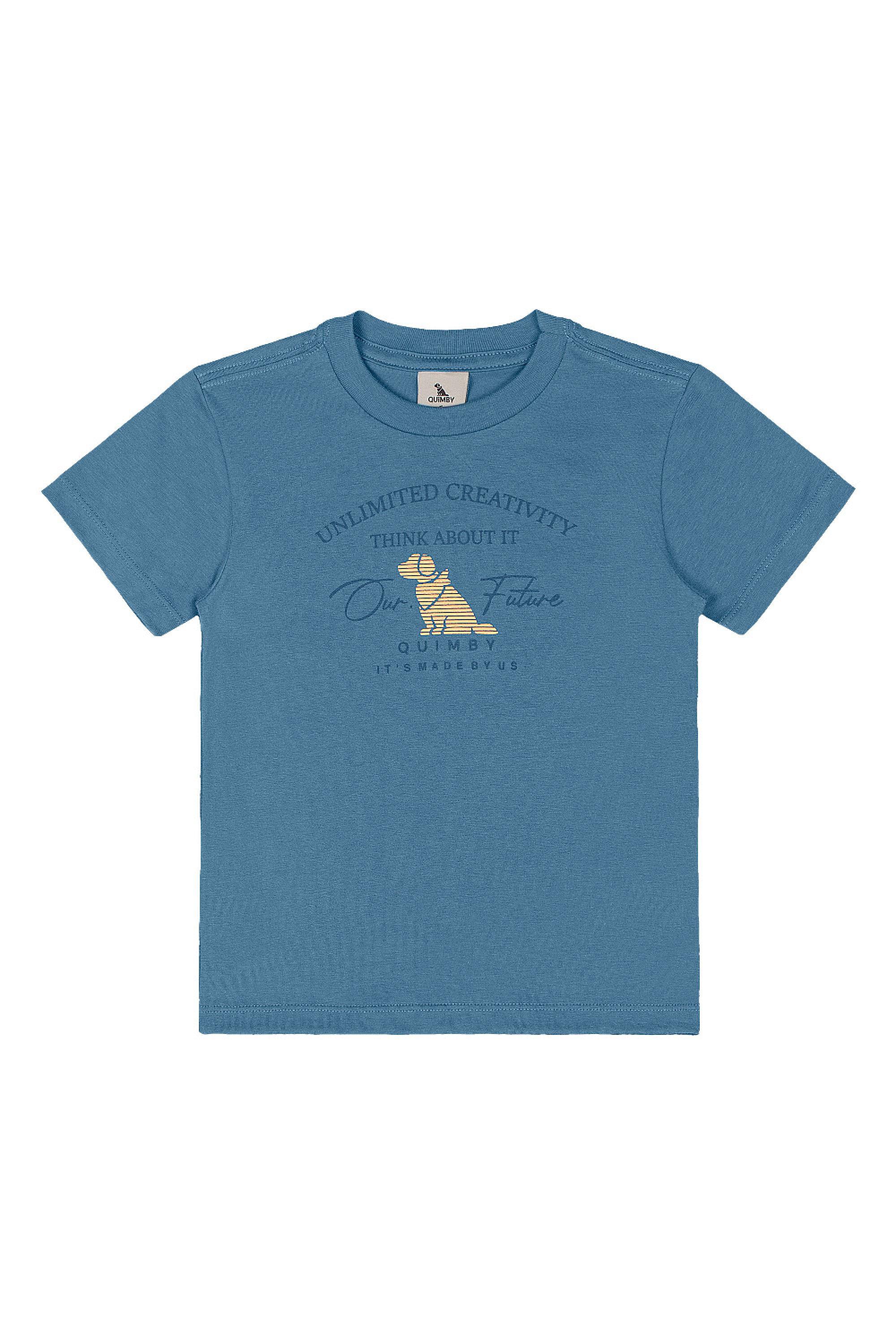 Conjunto Infantil Camiseta e Bermuda Ajustável (Azul) Quimby - Imagem 3